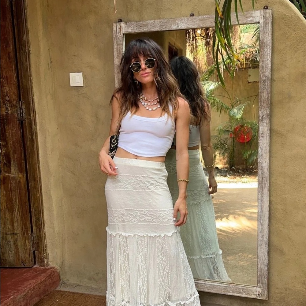 12th Tribe Cream Maxi Skirt